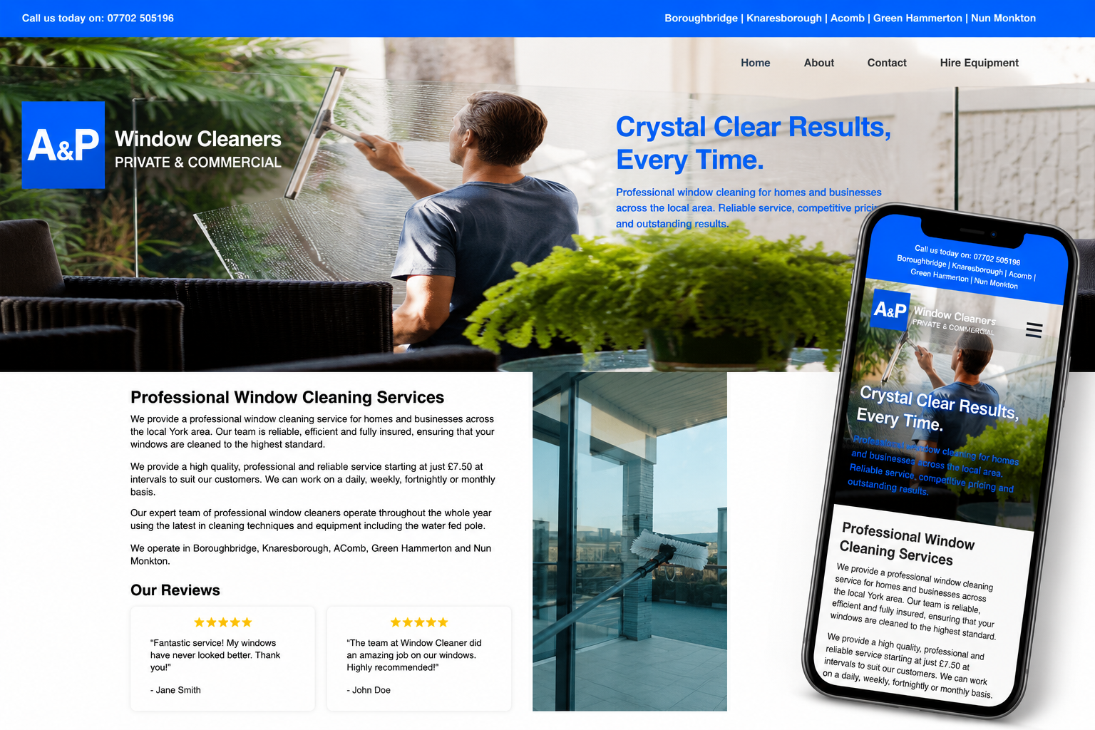A&P Window Cleaners Website